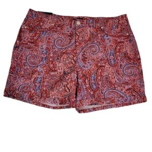 Bandolino Amy Short Size 14 Bonfire Paisley Red Size 14 NWT